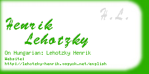 henrik lehotzky business card